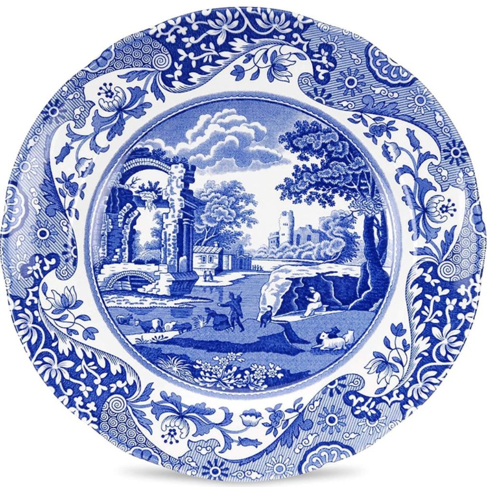 Spode Blue Italian Soup Bowls | Set of 4 | 9-Inch | Soup, Pasta